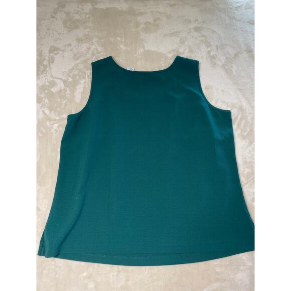 Vintage Woman’s Emerald Green Drapers & Damons Tank Blouse 3XL - Picture 6 of 7
